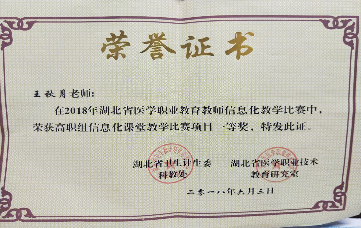 护理专业优秀教师王秋月